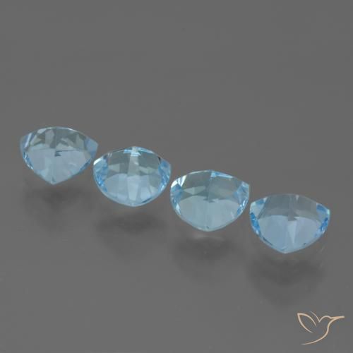 Gemas de Topacio Azul Cielo natural de 5.76 ct, Trillón, VVS-VS