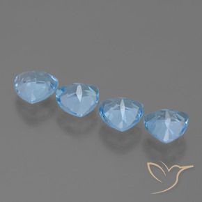 Gemas de Topacio Azul Cielo natural de 5.73 ct, Trillón, VVS-VS