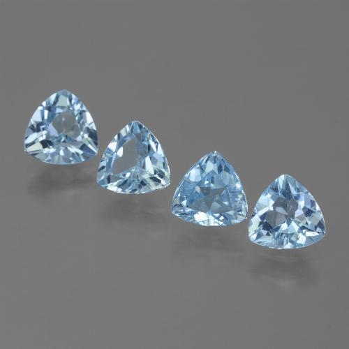 Gemas de topacio azul natural de 5,34 ct, trillón, VVS-VS