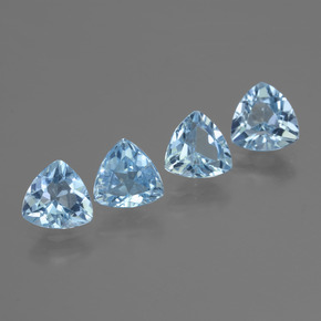 Gemas de topacio azul natural de 5,34 ct, trillón, VVS-VS