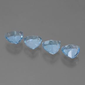 Gemas de topacio azul natural de 5,34 ct, trillón, VVS-VS