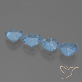 Gemas de Topacio Azul Suizo natural de 5.40 ct, Trillón, VVS-VS