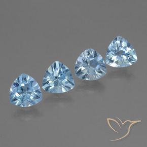 Gemas de Topacio Azul Suizo natural de 4.84 ct, Trillón, VVS-VS