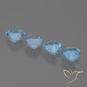 Gemas de Topacio Azul Suizo natural de 4.84 ct, Trillón, VVS-VS