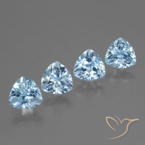 Gemas de Topacio Azul Cielo natural de 5.96 ct, Trillón, VVS-VS
