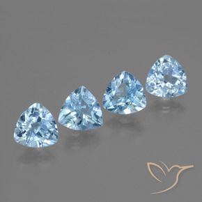 Gemas de Topacio Azul Cielo natural de 5.24 ct, Trillón, VVS-VS