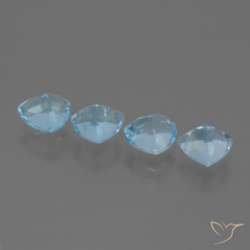 Gemas de Topacio Azul Cielo natural de 5.63 ct, Trillón, VVS-VS
