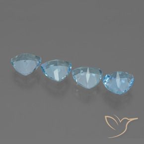Gemas de Topacio Azul Suizo natural de 5.20 ct, Trillón, VVS-VS