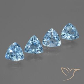 Gemas de Topacio Azul Suizo natural de 4.82 ct, Trillón, VVS-VS