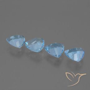 Gemas de Topacio Azul Suizo natural de 4.82 ct, Trillón, VVS-VS