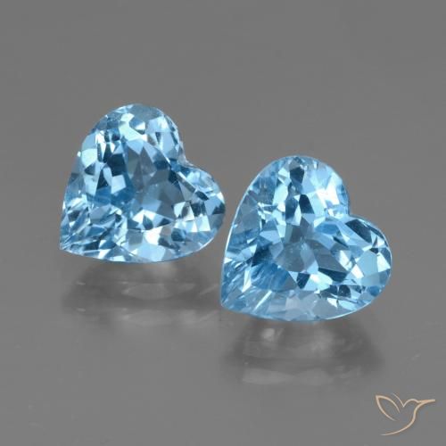 5.94ctw Natural Azul Suizo Topacio, Corazón, VVS-VS