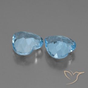 Gemas de Topacio Azul Cielo natural de 5.15 ct, Corazón, VVS