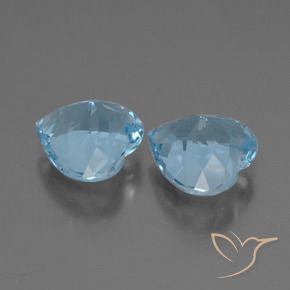 Gemas de Topacio Azul Suizo natural de 5.94 ct, Corazón, VVS
