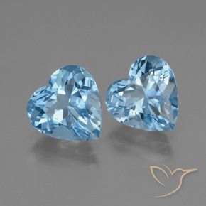 Gemas de topacio azul natural de 6,15 ct, forma de corazón, VVS