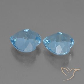 Gemas de topacio azul natural de 6,15 ct, forma de corazón, VVS