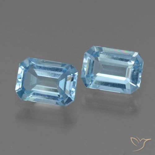 Gemas de Topacio Azul Suizo natural de 2.12 ct, Corte Octágono / Esmeralda, VVS-VS