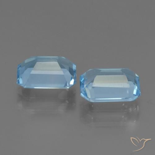 Gemas de Topacio Azul Suizo natural de 2.12 ct, Corte Octágono / Esmeralda, VVS-VS