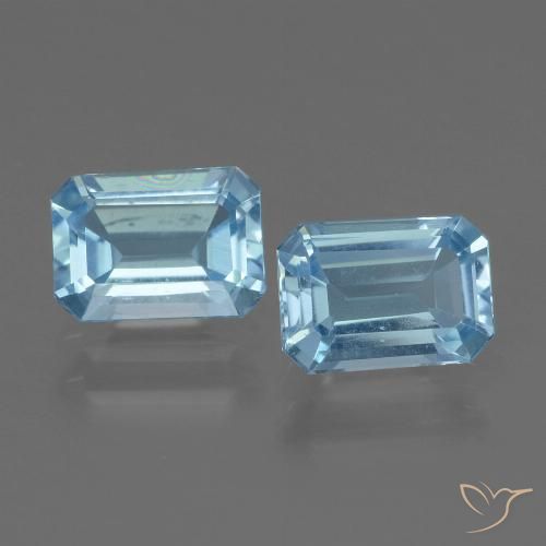 2.16ctw Natural Azul Cielo Topacio, corte esmeralda, VVS-VS