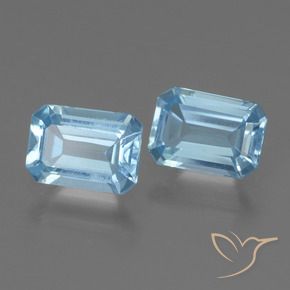 Gemas de Topacio Azul Cielo natural de 2.16 ct, Corte Octágono / Esmeralda, VVS-VS