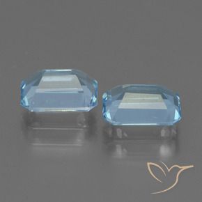 Gemas de Topacio Azul Cielo natural de 2.16 ct, Corte Octágono / Esmeralda, VVS-VS