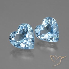 Gemas de Topacio Azul Cielo natural de 5.60 ct, Corazón, VVS
