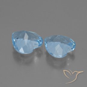 Gemas de Topacio Azul Cielo natural de 5.60 ct, Corazón, VVS