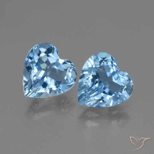 5.37ctw Natural Azul Suizo Topacio, Corazón, VVS-VS