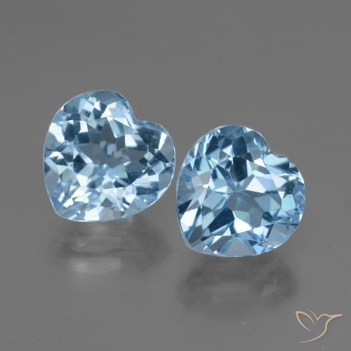 6.84ctw Natural Azul Suizo Topacio, Corazón, VVS