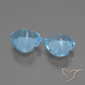 Gemas de Topacio Azul Cielo natural de 5.78 ct, Corazón, VVS