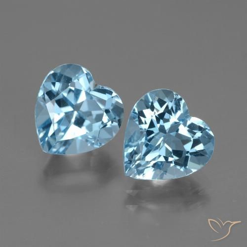 6.06ctw Natural Azul Suizo Topacio, Corazón, VVS