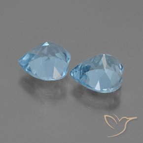 Gemas de Topacio Azul Suizo natural de 6.06 ct, Corazón, VVS
