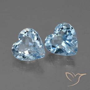 Gemas de Topacio Azul Cielo natural de 5.63 ct, Corazón, VVS