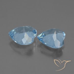 Gemas de Topacio Azul Cielo natural de 5.63 ct, Corazón, VVS