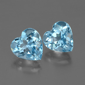 Gemas de topacio azul natural de 6,19 ct, forma de corazón, VVS