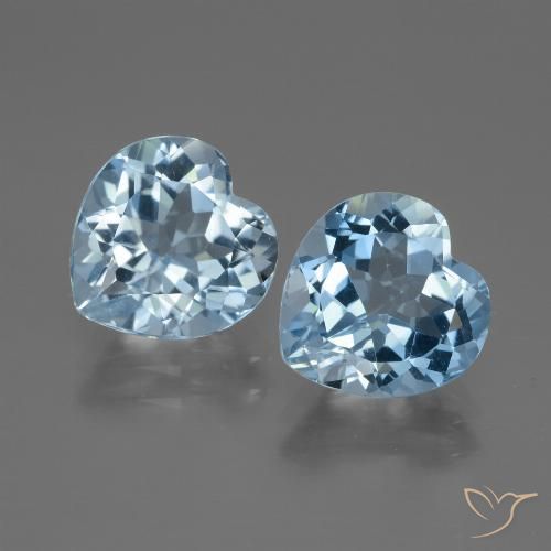 6.19ctw Natural Azul Suizo Topacio, Corazón, VVS