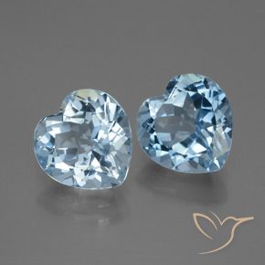 Gemas de Topacio Azul Suizo natural de 6.19 ct, Corazón, VVS