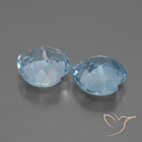 Gemas de Topacio Azul Suizo natural de 6.19 ct, Corazón, VVS