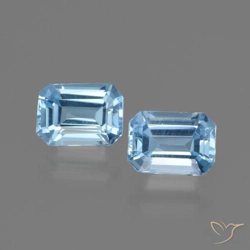 2.25ctw Natural Azul Cielo Topacio, corte esmeralda, VVS-VS