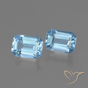 Gemas de Topacio Azul Cielo natural de 2.25 ct, Corte Octágono / Esmeralda, VVS-VS