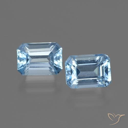 2.79ctw Natural Azul Cielo Topacio, corte esmeralda, VVS-VS