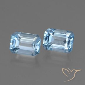 Gemas de Topacio Azul Cielo natural de 2.79 ct, Corte Octágono / Esmeralda, VVS-VS
