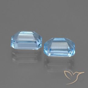 Gemas de Topacio Azul Cielo natural de 2.79 ct, Corte Octágono / Esmeralda, VVS-VS