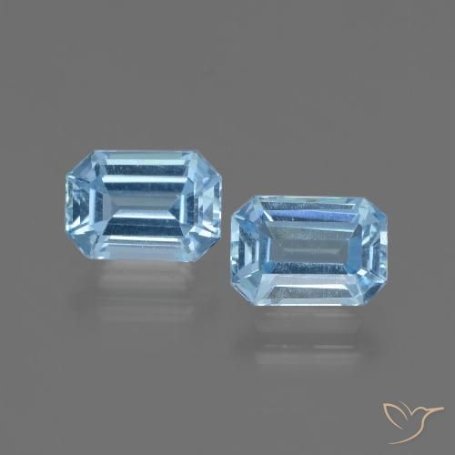2.20ctw Natural Azul Suizo Topacio, corte esmeralda, VVS-VS