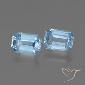 Gemas de Topacio Azul Suizo natural de 2.20 ct, Corte Octágono / Esmeralda, VVS-VS