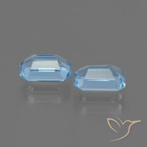 Gemas de Topacio Azul Suizo natural de 2.20 ct, Corte Octágono / Esmeralda, VVS-VS