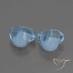Gemas de Topacio Azul Suizo natural de 6.13 ct, Corazón, VVS