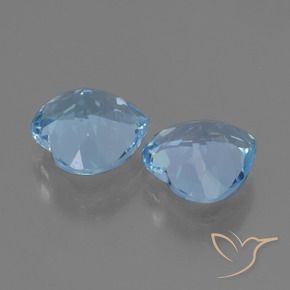 Gemas de Topacio Azul Suizo natural de 5.51 ct, Corazón, VVS