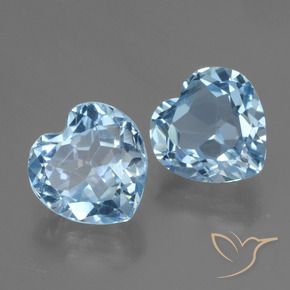 Gemas de Topacio Azul Cielo natural de 6.21 ct, Corazón, VVS