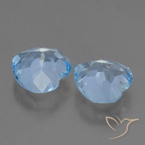 Gemas de Topacio Azul Cielo natural de 6.21 ct, Corazón, VVS
