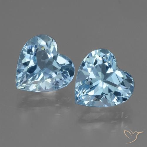 5.64ctw Natural Azul Suizo Topacio, Corazón, VVS